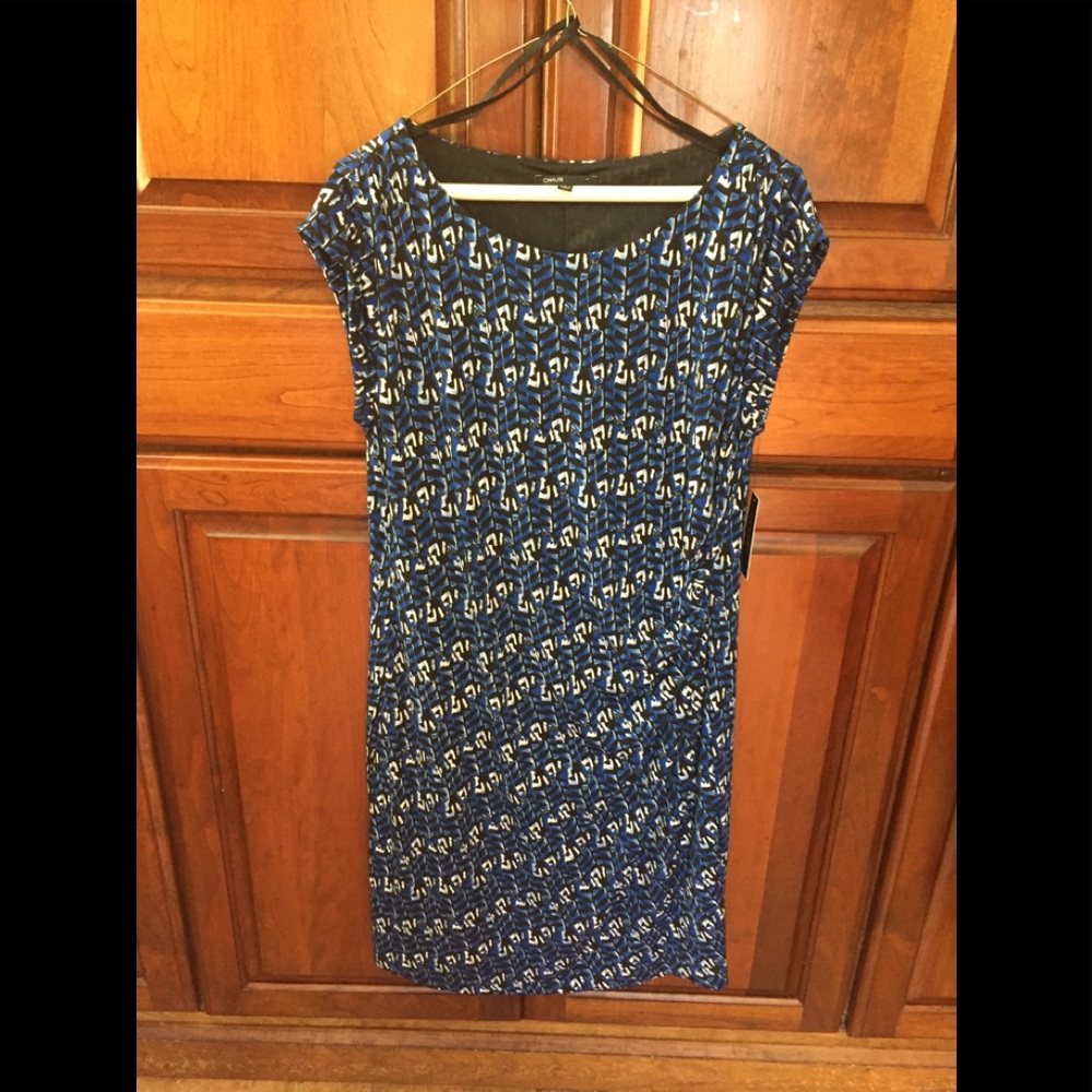 Sexy blue and white print dress